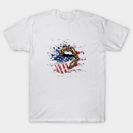 Patriotische Leopard Lips T-Shirt