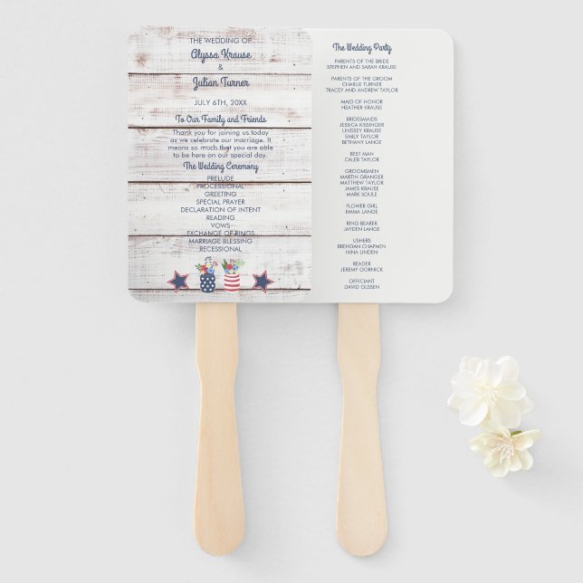 Patriotische Liebe Amerikanische Unabhängigkeitsta Fächer (Vorne und Hinten)