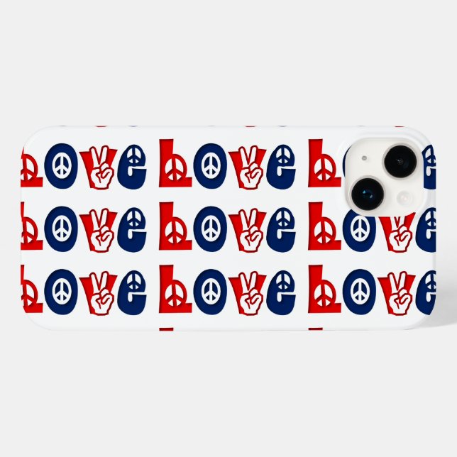 Patriotische LIEBE Case-Mate iPhone Hülle (Rückseite (Horizontal))