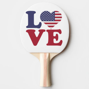 Patriotische Liebe der amerikanischen Flagge Tischtennis Schläger