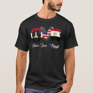 Patriotische Liebe des Friedens Ägypten Flaggensta T-Shirt