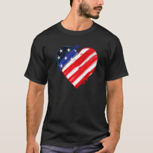 Patriotische Liebe Heart US USA Flag Color 4t T-Shirt