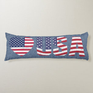 Patriotische Liebe USA Blue Jean Denim Style Look Seitenschläferkissen