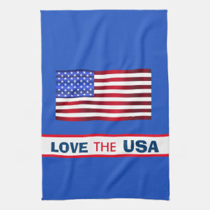 Patriotische Liebe USA Flag Küchentuch