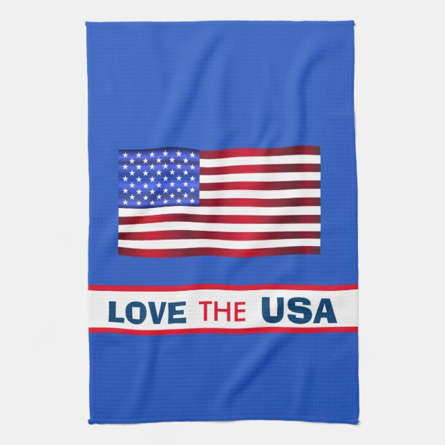 Patriotische Liebe USA Flag Küchentuch (Vertikal)