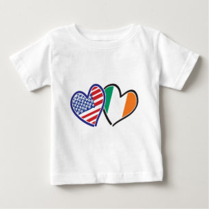 Patriotische Liebe USA und Irland Baby T-shirt