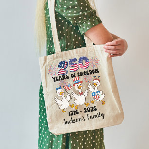 Patriotische lustige Gans Kokette 4. Juli 1776 Tragetasche