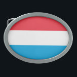 Patriotische Luxemburger Flagge Ovale Gürtelschnalle<br><div class="desc">Patriotische Flagge von Luxemburg.</div>