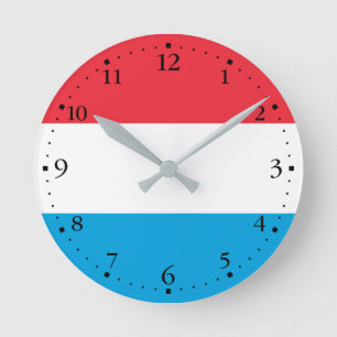 Patriotische luxemburgische Flagge Runde Wanduhr