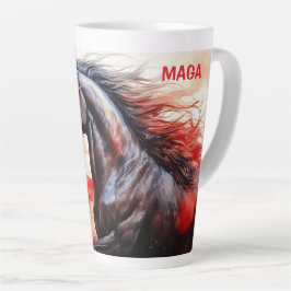 Patriotische MAGA mit Flagge und Pferd Milchtasse