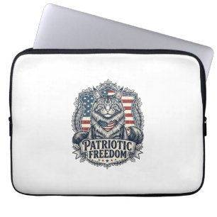 Patriotische Maine Coon Katze Laptopschutzhülle