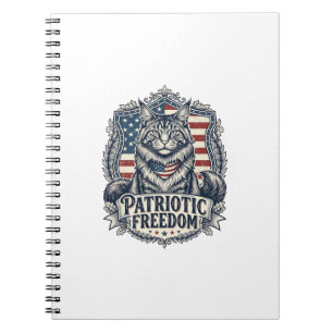Patriotische Maine Coon Katze Notizblock