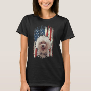 Patriotische maltesische amerikanische Flagge Hund T-Shirt