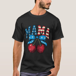 Patriotische Mama Amerikanische Flagge Kirschen 4. T-Shirt