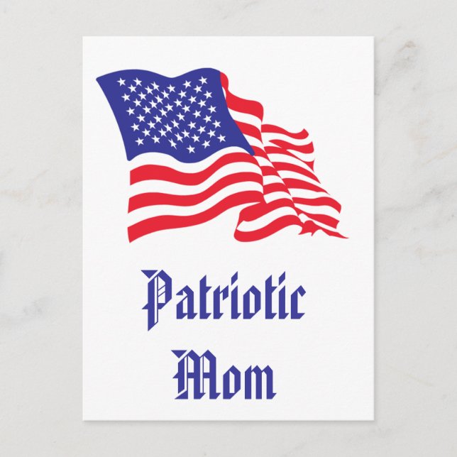 Patriotische Mama/Muttertag Postkarte (Vorderseite)