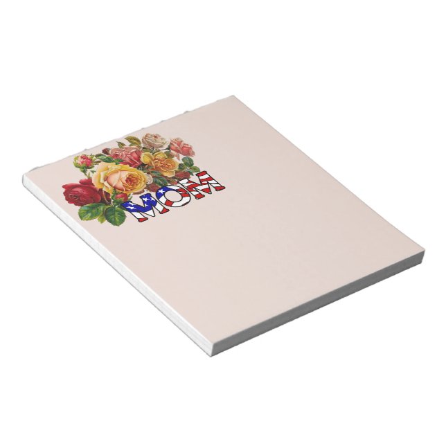 Patriotische Mama und Rose Notepad Notizblock (angewinkelt)