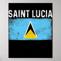 Patriotische Männer Frauen Saint Lucia Flagge beän