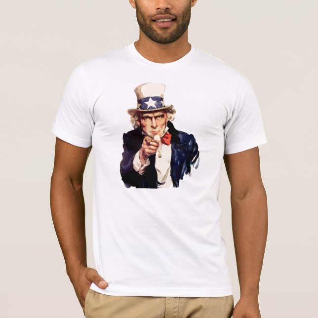 Patriotische Männer-T - Shirt Uncle Sam (Vorderseite)