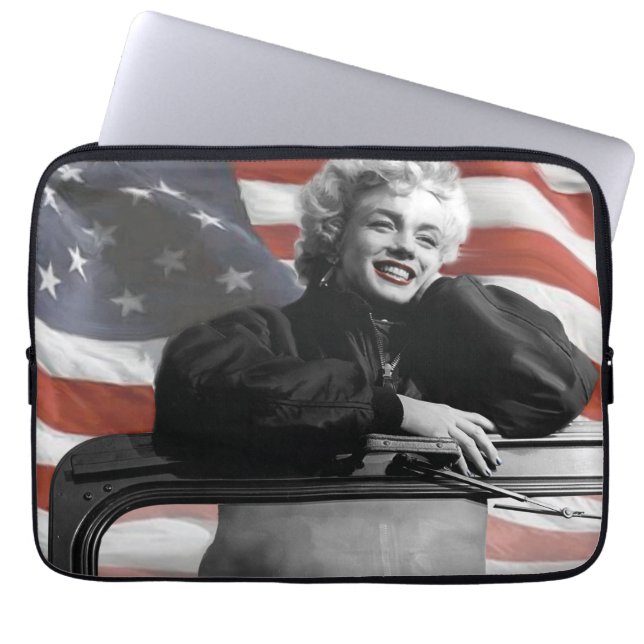 Patriotische Marilyn Laptopschutzhülle (Vorderseite)