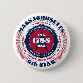 Patriotische Massachusetts Zirkel mit Staat Detail Button