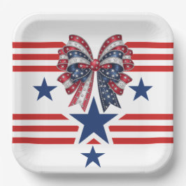 Patriotische Matching Paper Plate Pappteller