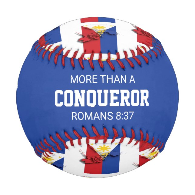 Patriotische mehr als CONQUEROR Custom PHILIPPINES Baseball (Vorderseite)