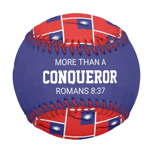 Patriotische mehr als CONQUEROR Custom TAIWAN FLAG Baseball (Vorderseite)