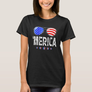 Patriotische Merica 4. Juli Männer Sonnenbrille T-Shirt