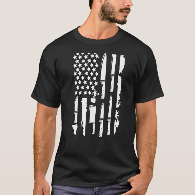 Patriotische Messer Sammler Messer T-Shirt (Vorderseite)