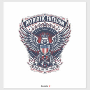 Patriotische Metal Flügel Patriot Musik Rock Metal Aufkleber