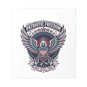 Patriotische Metal Flügel Patriot Musik Rock Metal Notizblock
