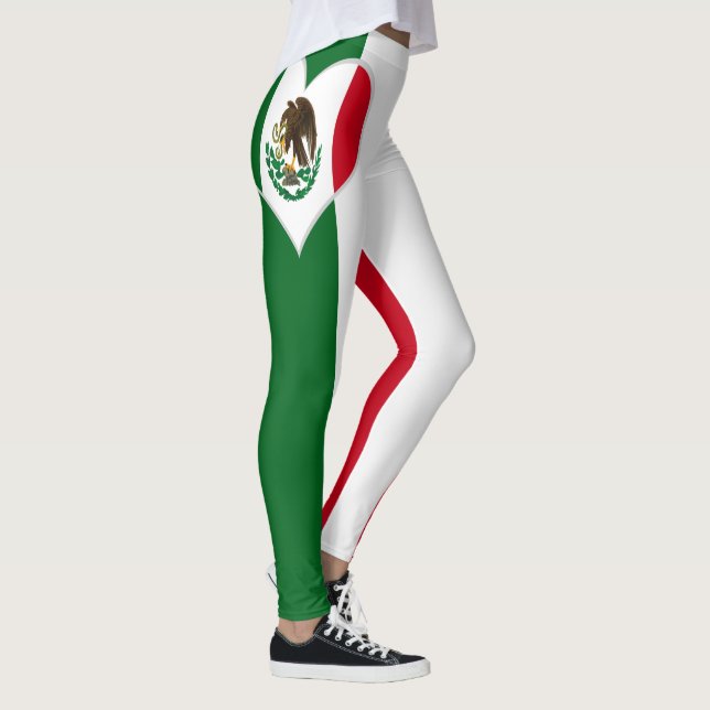 Patriotische Mexikanische Flagge Herz Leggings