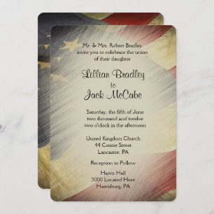 Patriotische Militärische Vintage Fahne Einladung