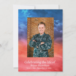 Patriotische Militärjeteran Beerdigungskarte Einladung