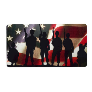 Patriotische Militärsoldat-Silhouetten
