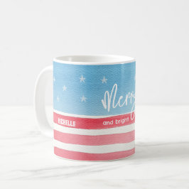 Patriotische moderne Wasserfarbenflagge Kaffeetasse