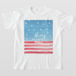 Patriotische moderne Wasserfarbenflagge T-Shirt