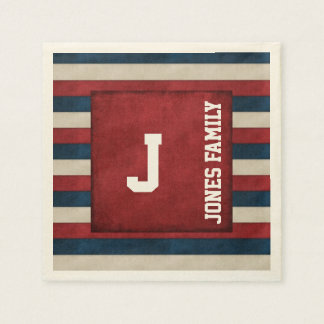 Patriotische Monogram Paper Napkins Serviette