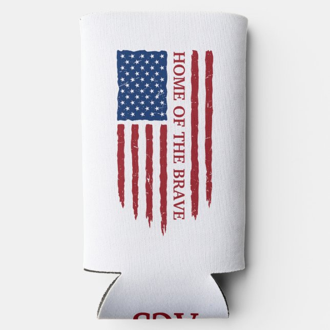 Patriotische Monogramierte Freiheit ist nicht frei Selters Dosenkühler (Rückseite)