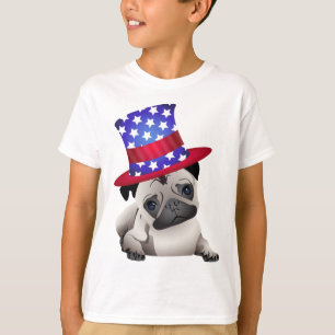 Patriotische Möpsen - Ihren eigenen Text hinzufü T-Shirt