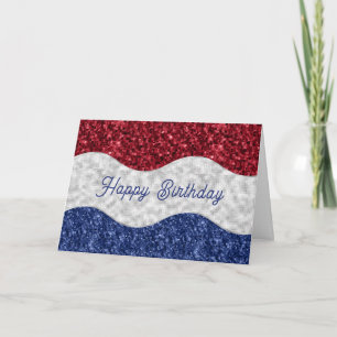 Patriotische Mosaikwellen zum Geburtstag Karte