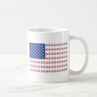Patriotische Motorradflagge mit blauem Schatten Tasse