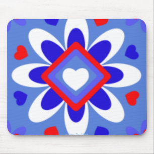 PATRIOTISCHE MUSEPAD - DESIGNER HERZEN BLUME MOUSEPAD