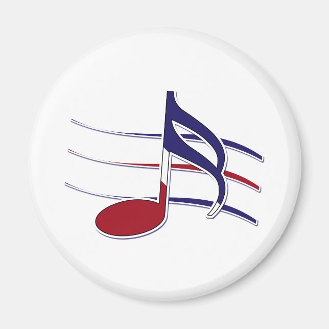 Patriotische Musiknote Magnet (Vorne)