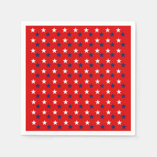 Patriotische Musterstars über Rot Serviette