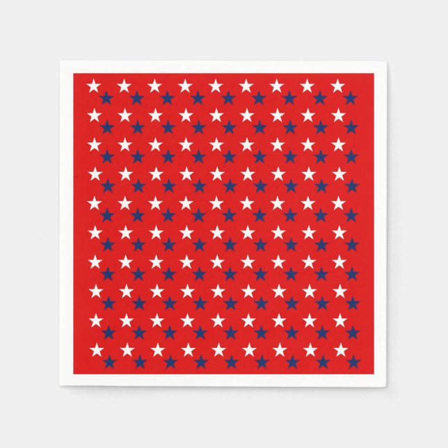 Patriotische Musterstars über Rot Serviette (Vorderseite)
