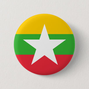 Patriotische Myanmar-Flagge Button