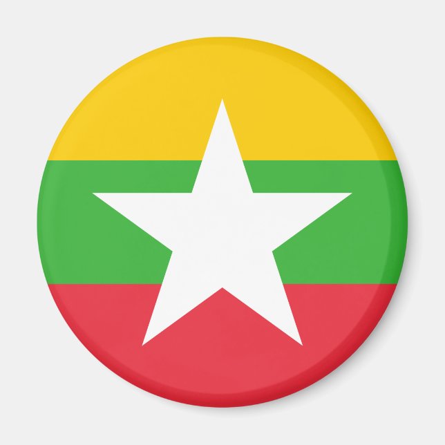 Patriotische Myanmar-Flagge Magnet (Vorne)
