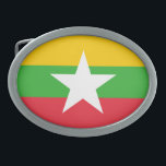 Patriotische Myanmar-Flagge Ovale Gürtelschnalle<br><div class="desc">Patriotische Flagge von Myanmar.</div>