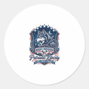 Patriotische Nachtmission Patriot Wolf Militär-Ins Runder Aufkleber